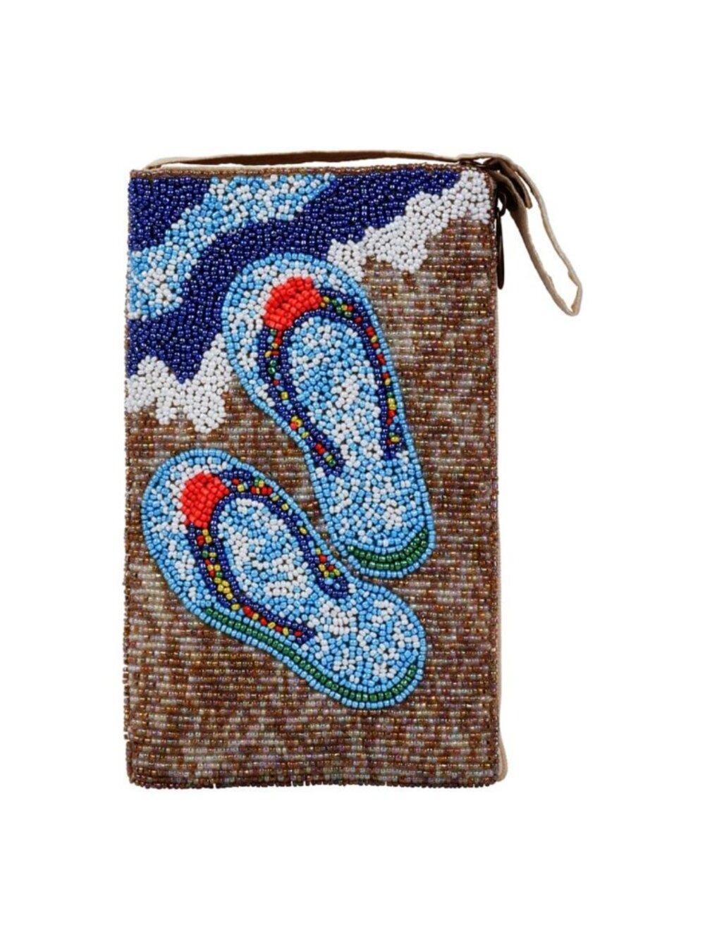 Beaded Wristlet Crossbody Phone Bag Flip Flop Design Handmade